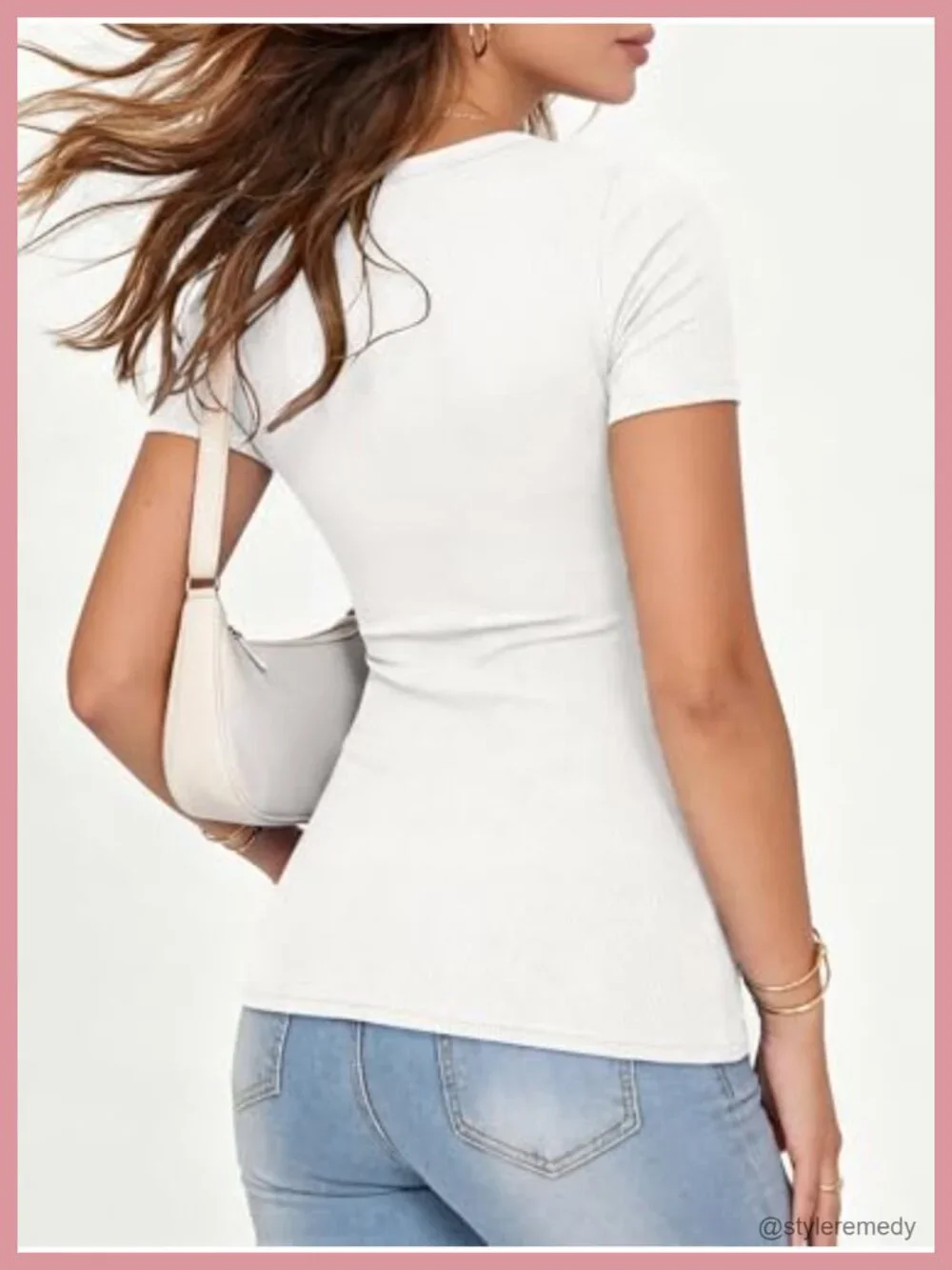 Short Sleeve Crewneck Ribbed Knit Slim Fit Shirt Summer Top Basic Tee